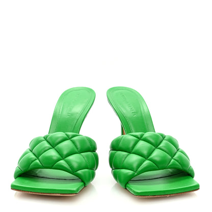 Bottega Veneta Nappa Matelasse Padded Mule Sandals 38.5 Parakeet 2 of 7