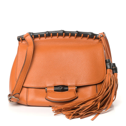 Gucci Calfskin Medium Nouveau Fringe Shoulder Bag Orange 1 of 9