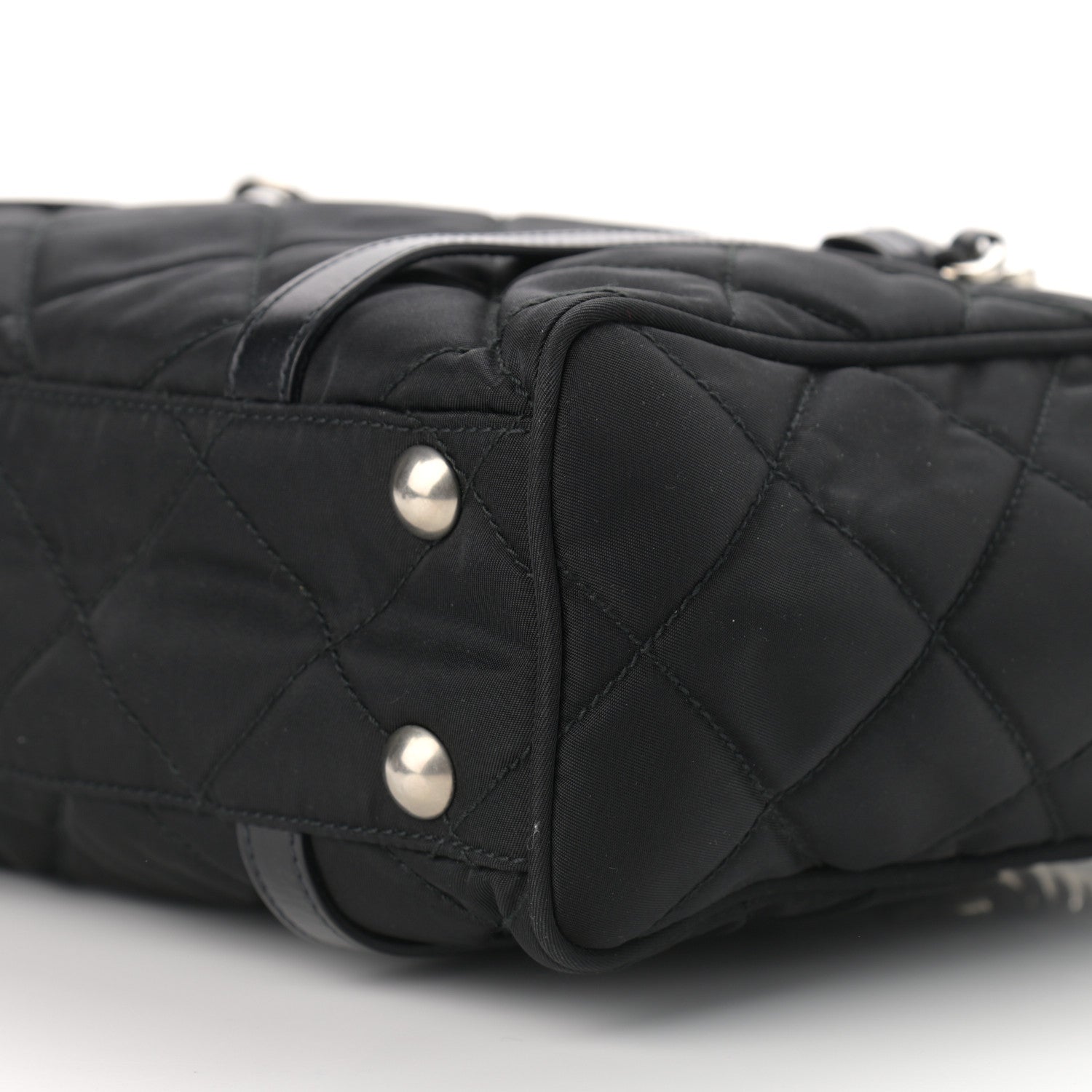 Prada Nylon Tessuto Quilted Chain Shoulder Bag Black 9 of 9