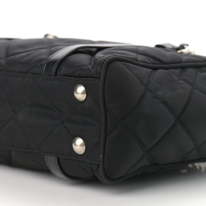 Prada Nylon Tessuto Quilted Chain Shoulder Bag Black 9 of 9