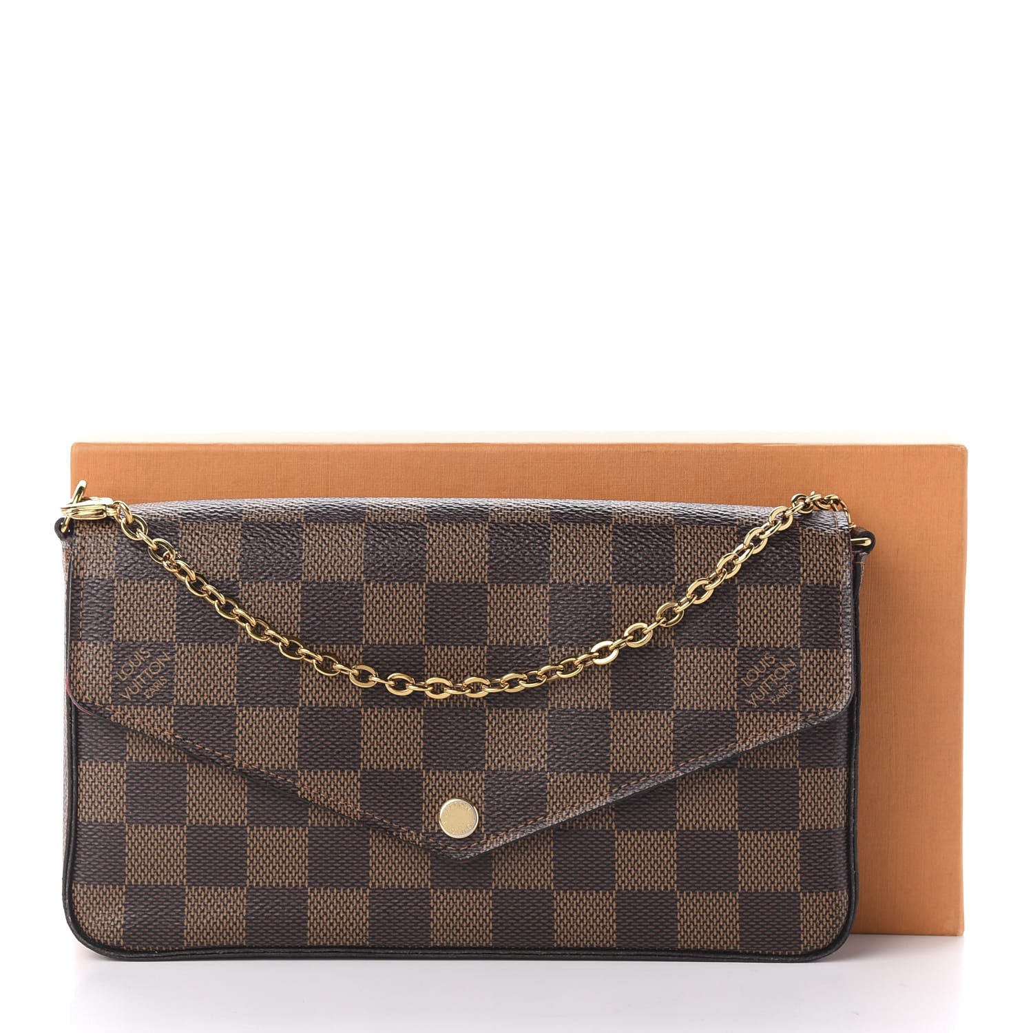 Louis Vuitton Damier Ebene Pochette Felicie Chain Wallet 15 of 15