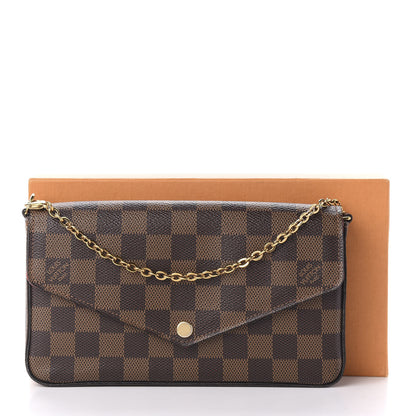 Louis Vuitton Damier Ebene Pochette Felicie Chain Wallet 15 of 15