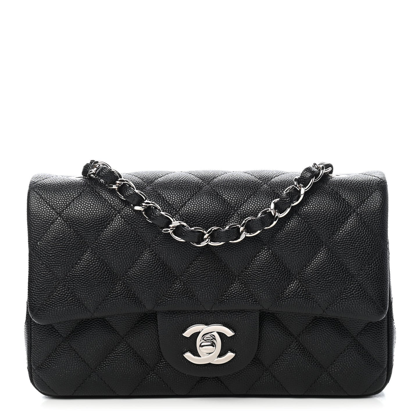 Caviar Quilted Mini Rectangular Flap Black