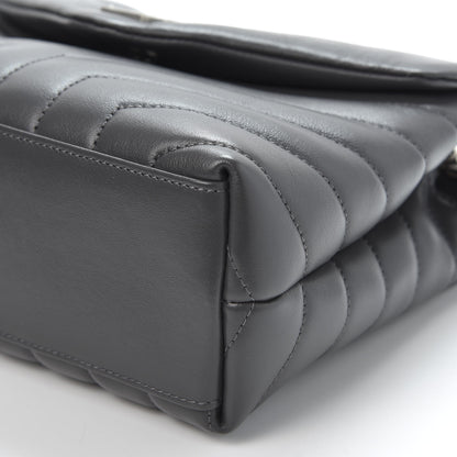 Saint Laurent Calfskin Y Quilted Monogram Small Loulou Chain Satchel Earth 6 of 10