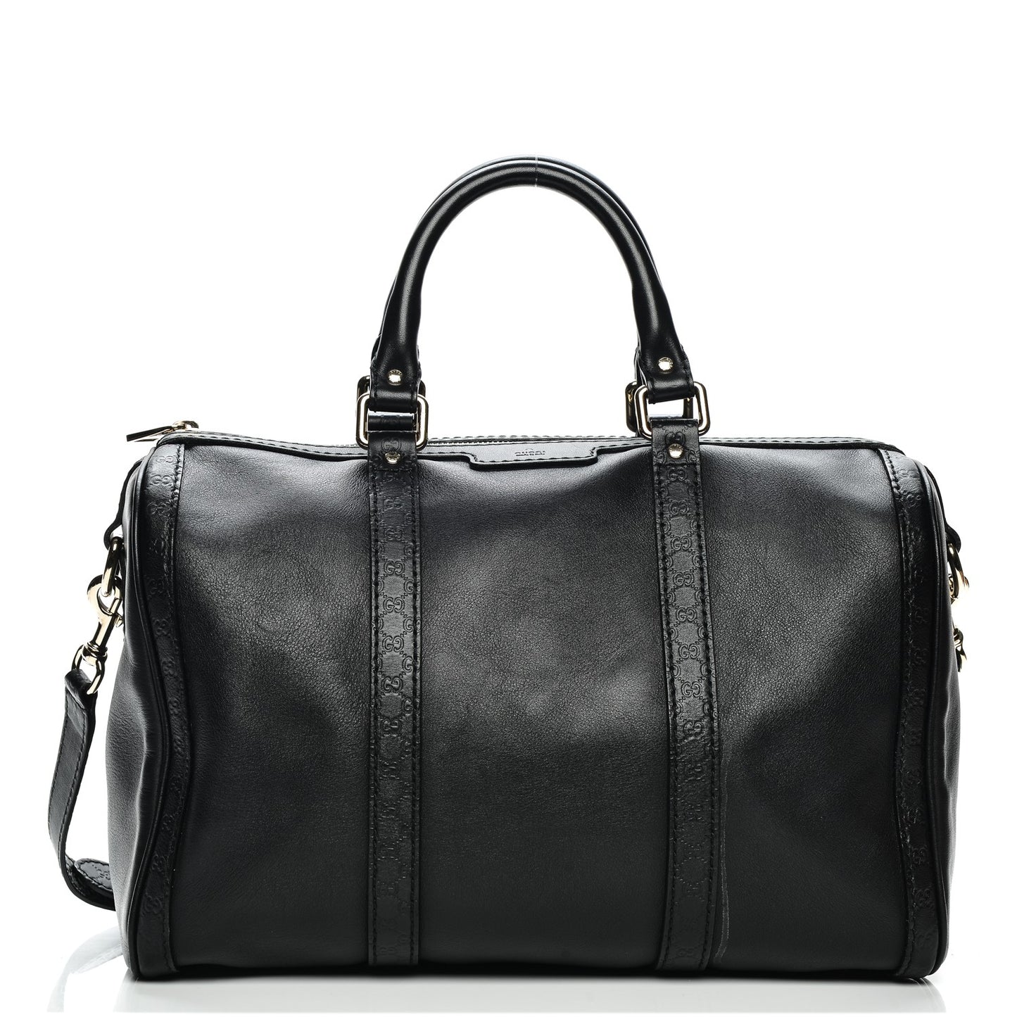 Calfskin Microguccissima Trim Medium Boston Black