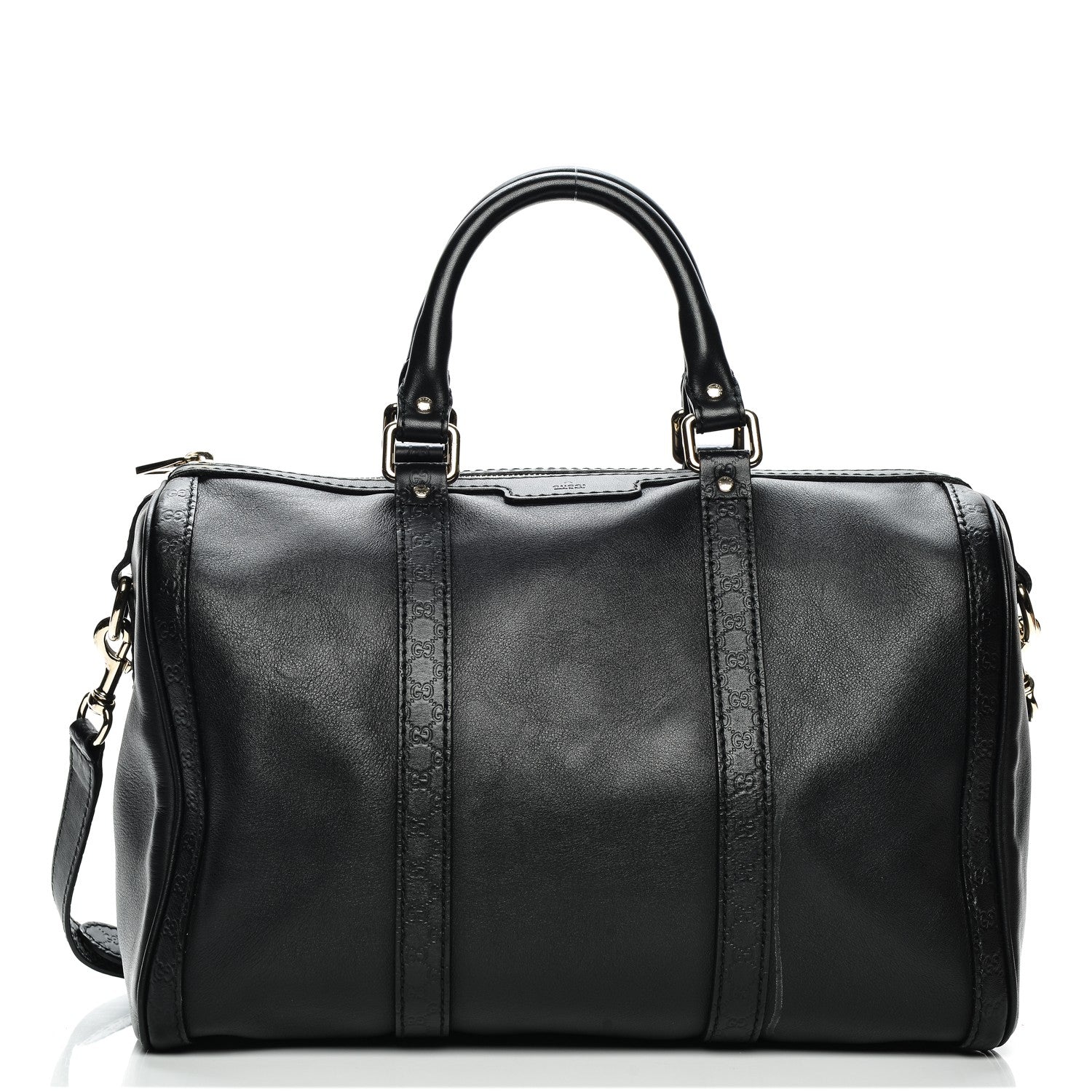 Gucci Calfskin Microguccissima Trim Medium Boston Black 1 of 9