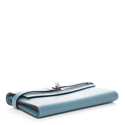 Hermes Epsom Kelly Longue Wallet Blue Jean 4 of 8