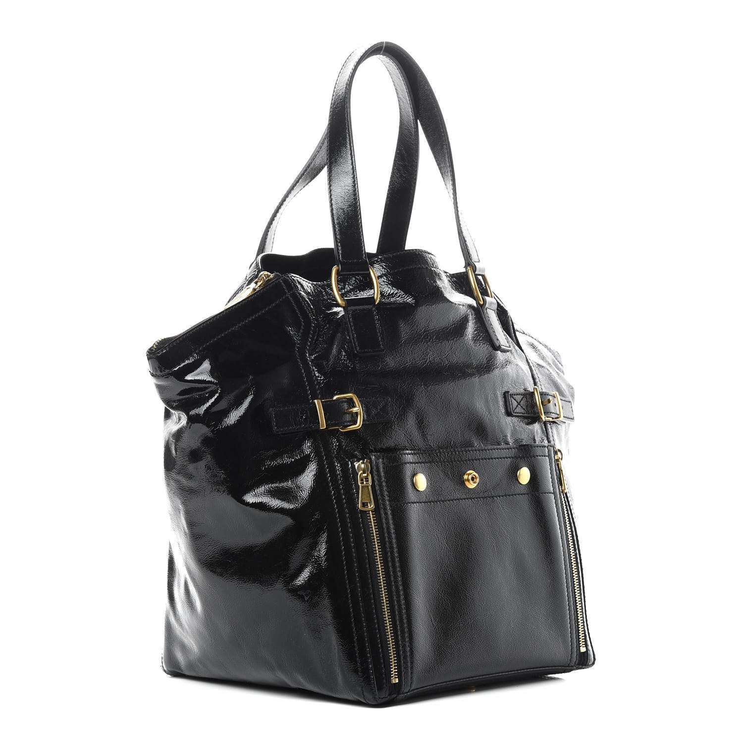 Saint Laurent Patent Large Downtown Tote Black 3 of 13