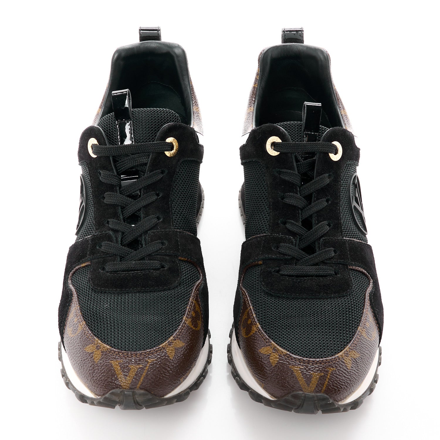 Louis Vuitton Suede Monogram Run Away Sneakers 39 Black 2 of 9