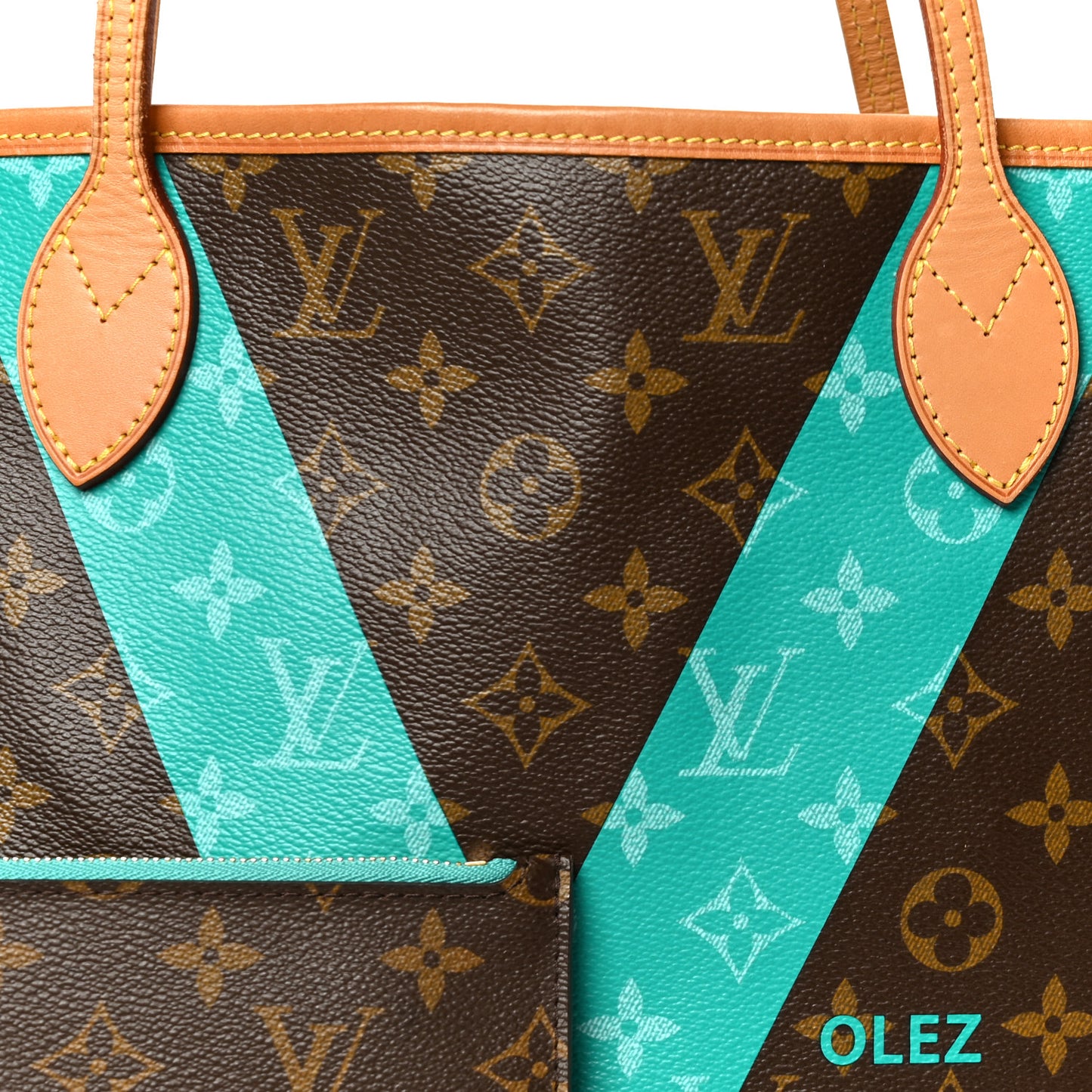 Monogram V Neverfull MM Turquoise