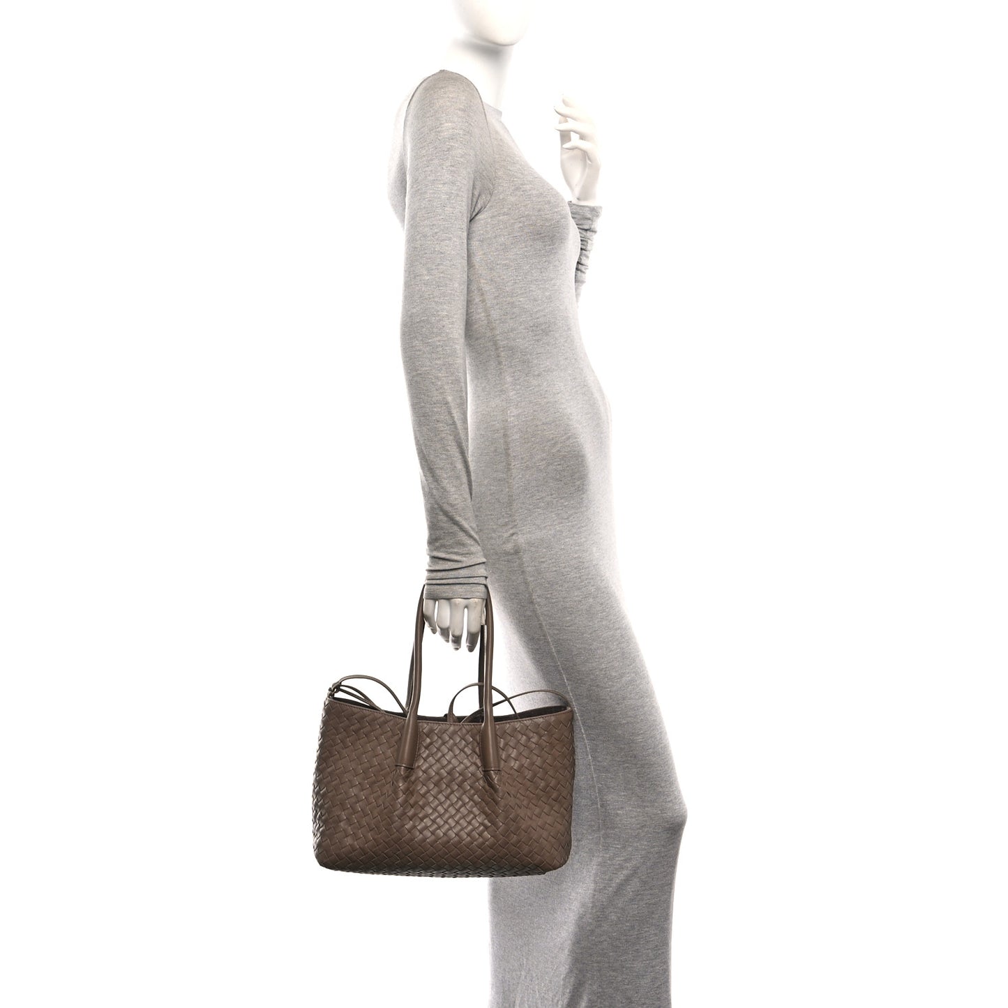 Calfskin Intrecciato Medium Pinacoteca Reversible Tote Pinecone Fondant