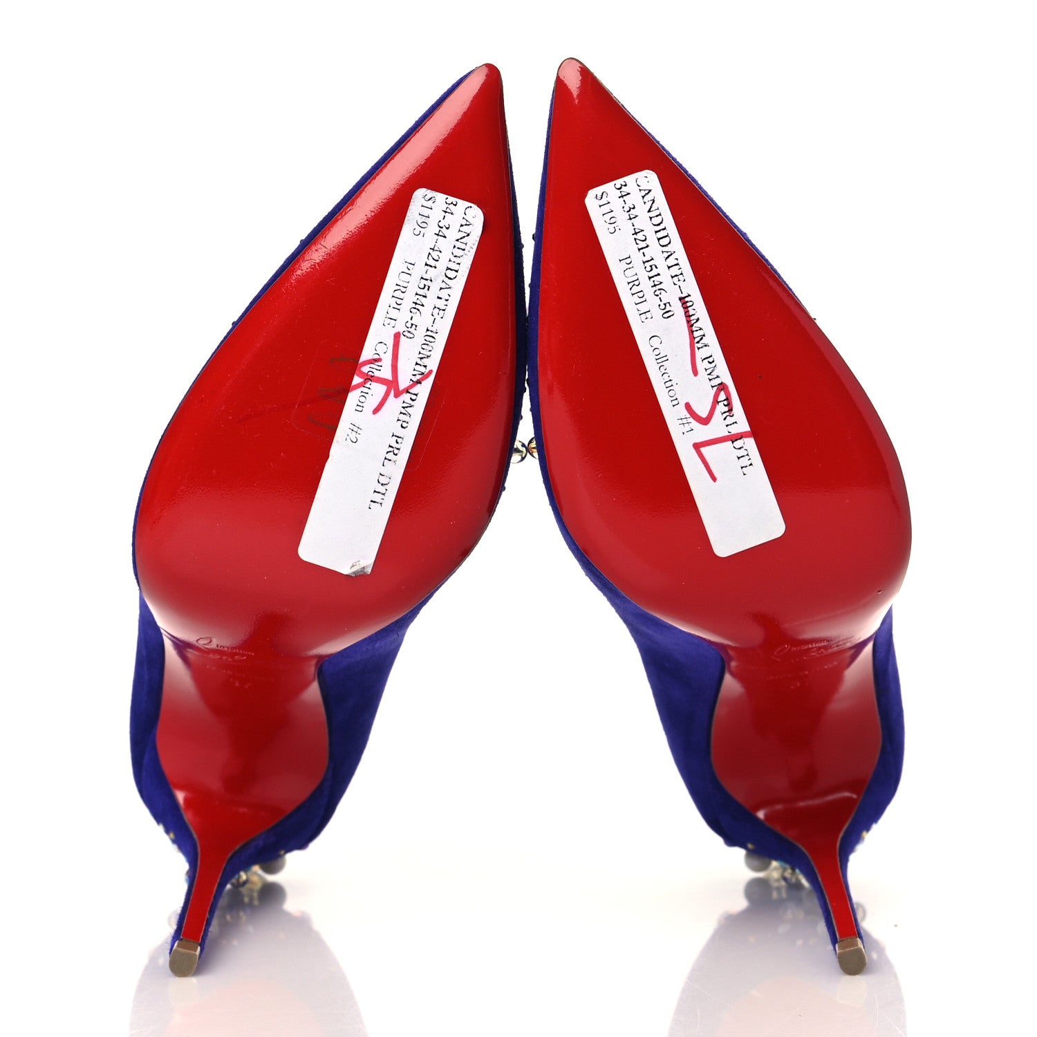 Christian Louboutin Veau Velours Candidate 100 Pumps 37 Purple Pop 6 of 9