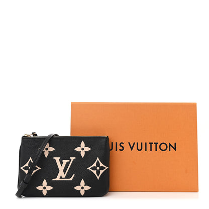 Louis Vuitton Empreinte Monogram Giant Double Zip Pochette Black Cream 11 of 11