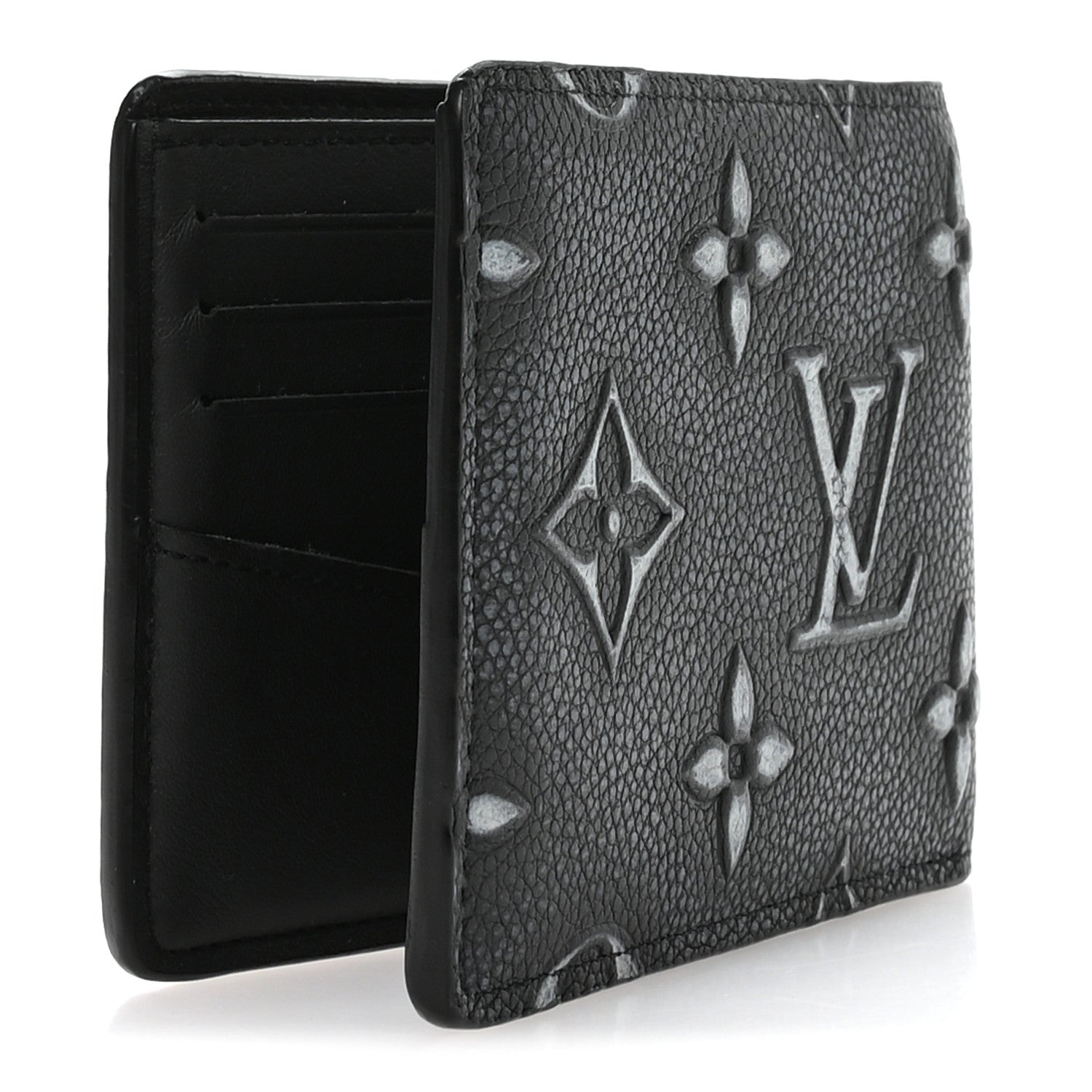 Louis Vuitton Cowhide Faded Monogram Slender Wallet Charcoal 3 of 7
