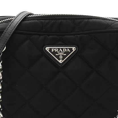 Prada Nylon Tessuto Impuntu Quilted Bandoliera Crossbody Bag Black 7 of 9