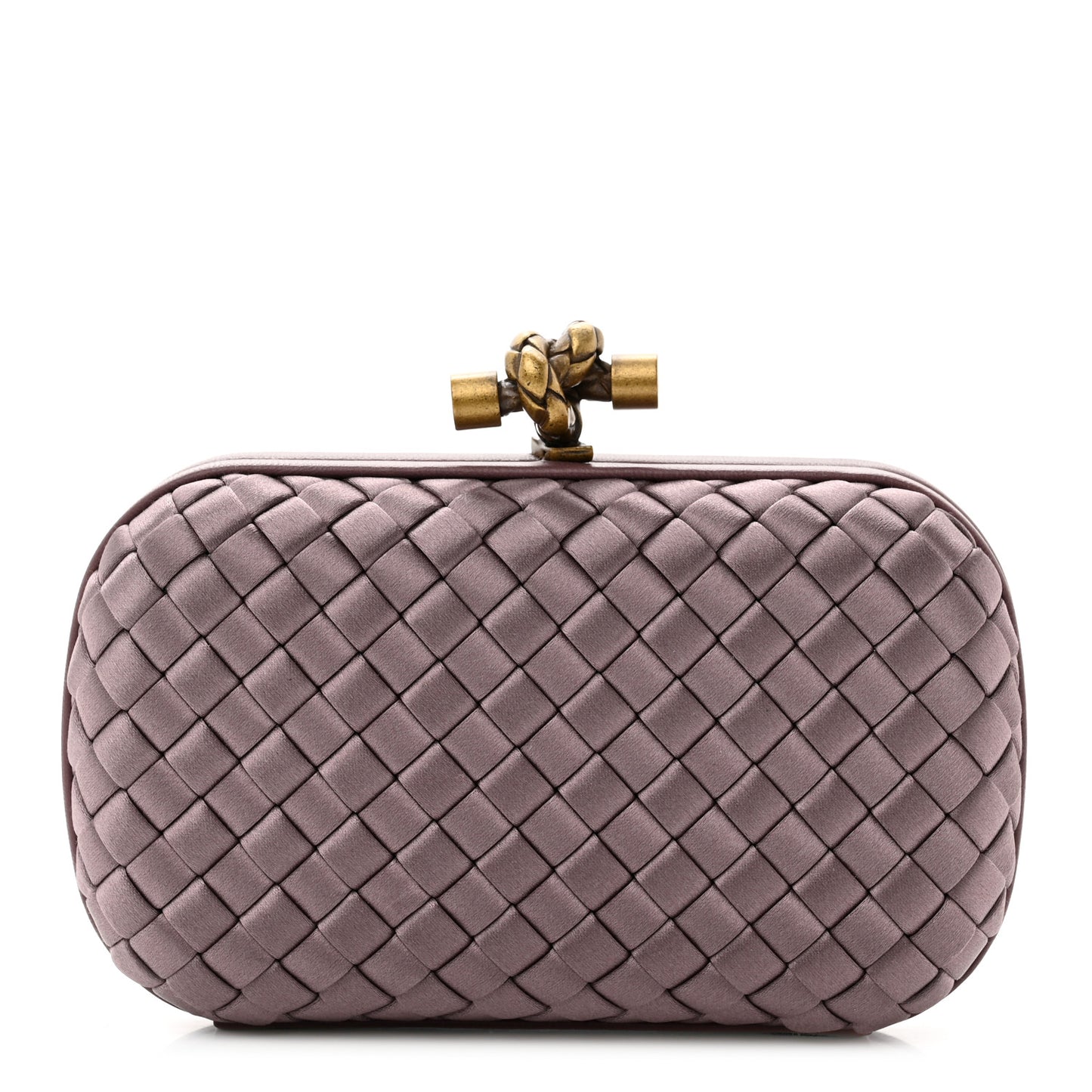 Satin Intrecciato Knot Clutch Pink