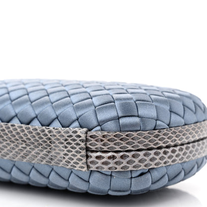 Bottega Veneta Satin Intreccio Impero Ayers Knot Clutch Light Blue 8 of 8