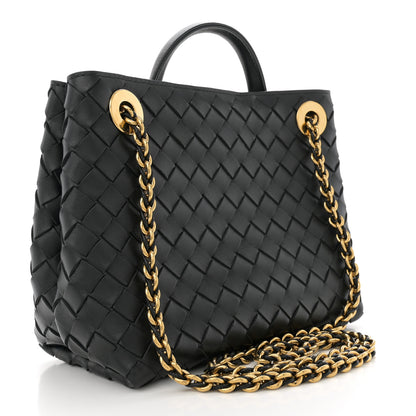 Bottega Veneta Nappa Intrecciato Small Andiamo With Chain Shoulder Bag Black 3 of 9