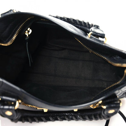 Balenciaga Chevre Gold Metallic Edge Hardware Mini City Black 5 of 11