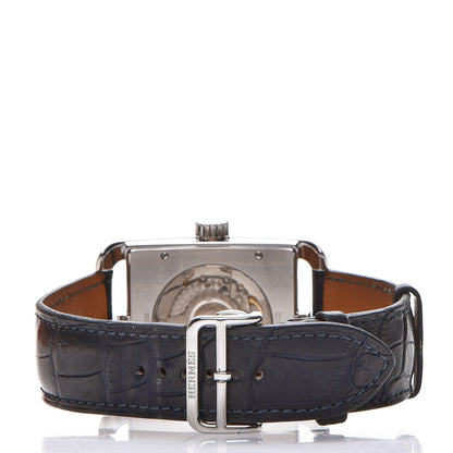 Hermes Stainless Steel Alligator 33mm Cape Cod Quartz Watch Noir 4 of 10