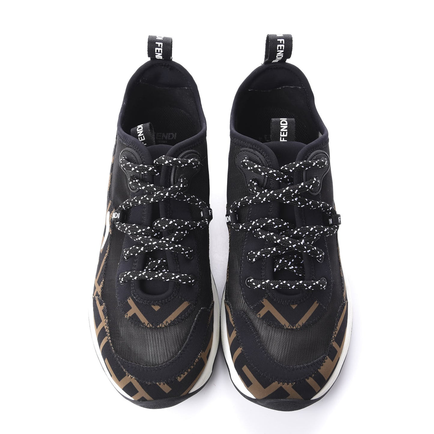 Technical Mesh Lycra FFreedom Patchwork Sneakers 35.5 Black Tobacco