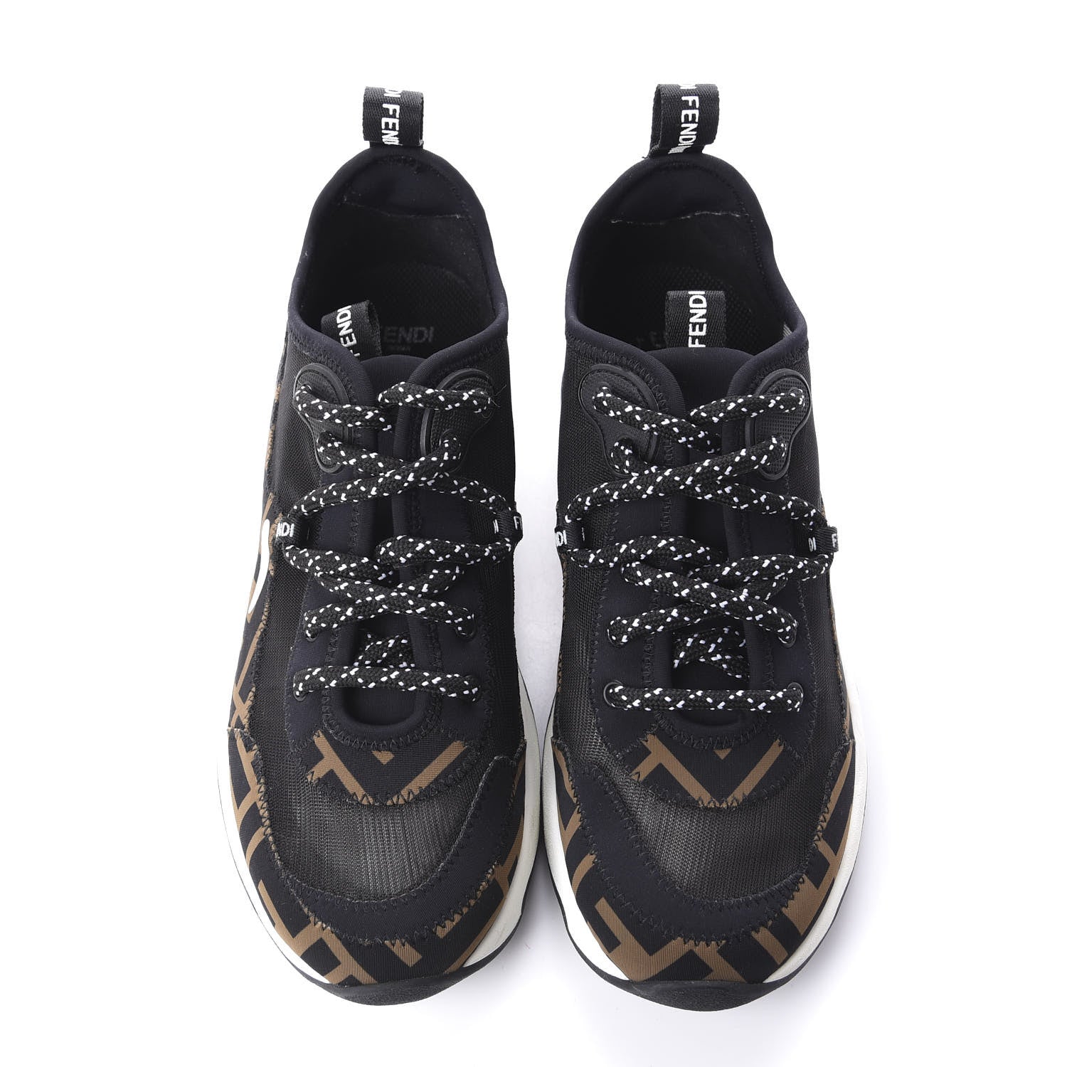 Fendi Technical Mesh Lycra FFreedom Patchwork Sneakers 35.5 Black Tobacco 5 of 11