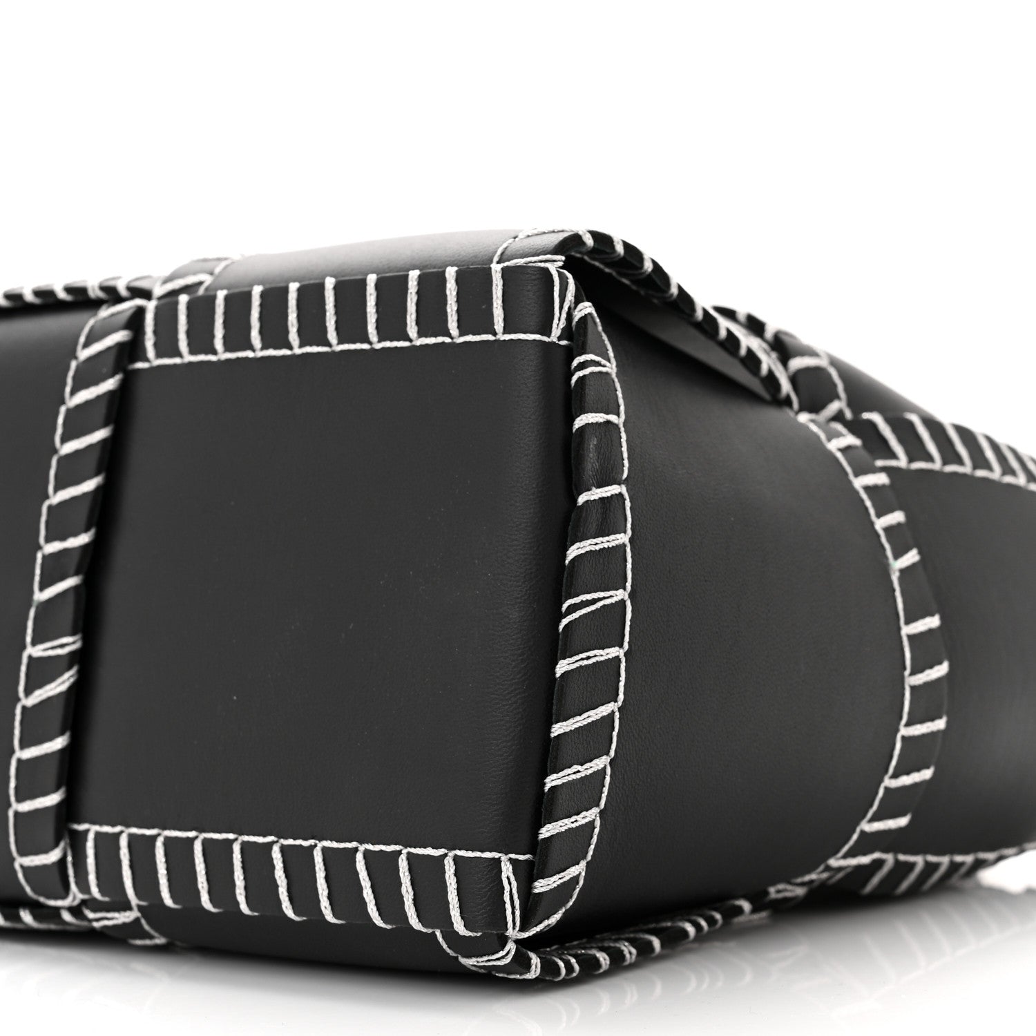 Bottega Veneta Nappa Maxi Intrecciato Overlock Stitched Small Arco Tote Black Silver 10 of 10