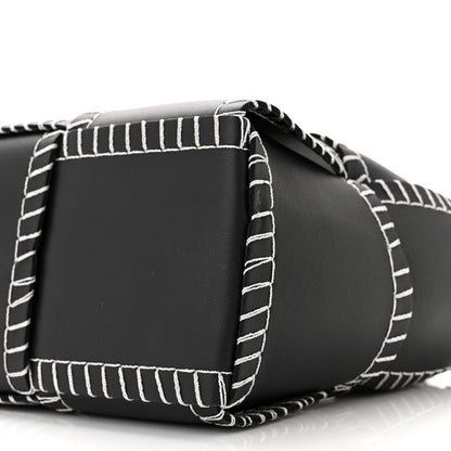 Bottega Veneta Nappa Maxi Intrecciato Overlock Stitched Small Arco Tote Black Silver 10 of 10