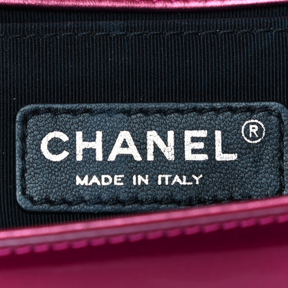 Chanel Metallic Patent Calfskin Quilted Medium Boy Flap Pink 6 of 17