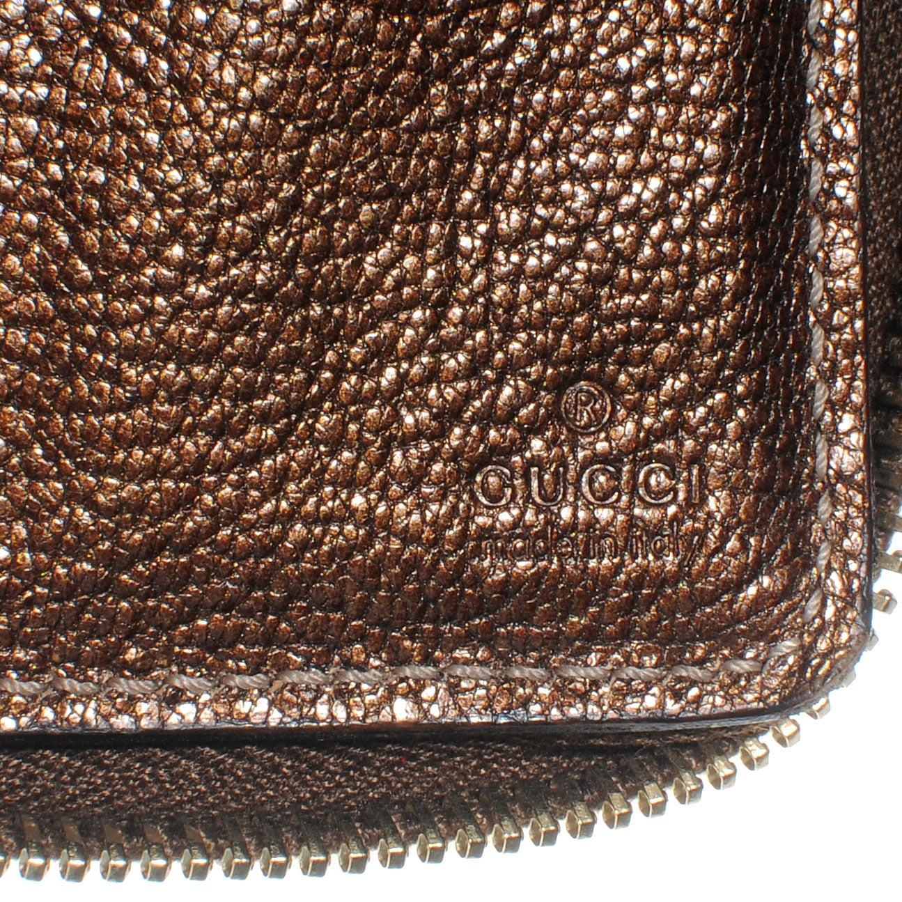 Leather Zip Around Capri Wallet Brown