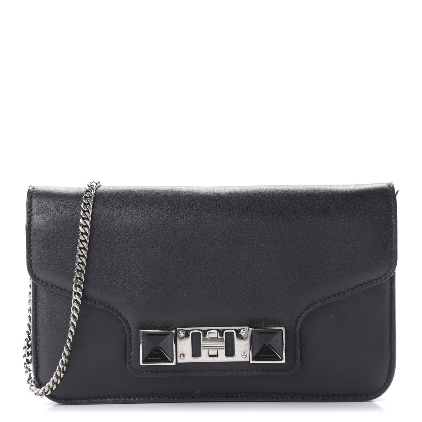 Smooth Calfskin PS11 Chain Wallet Black