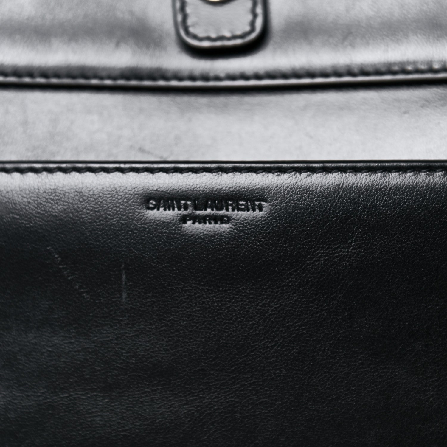 Saint Laurent Calfskin Flap Front Messenger Bag Black 13 of 15