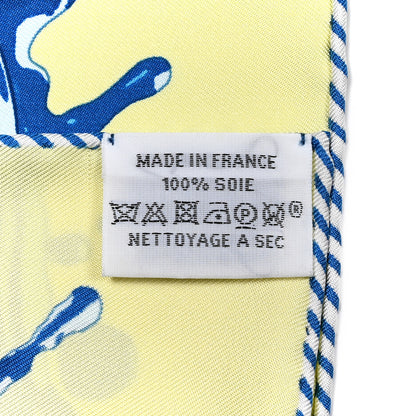 Hermes Silk Peinture Fraiche Scarf 45 Jaune Soufre Bleu 2 of 5