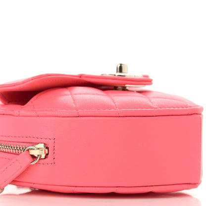 Chanel Lambskin Quilted CC In Love Heart Clutch With Chain Pink 9 of 10