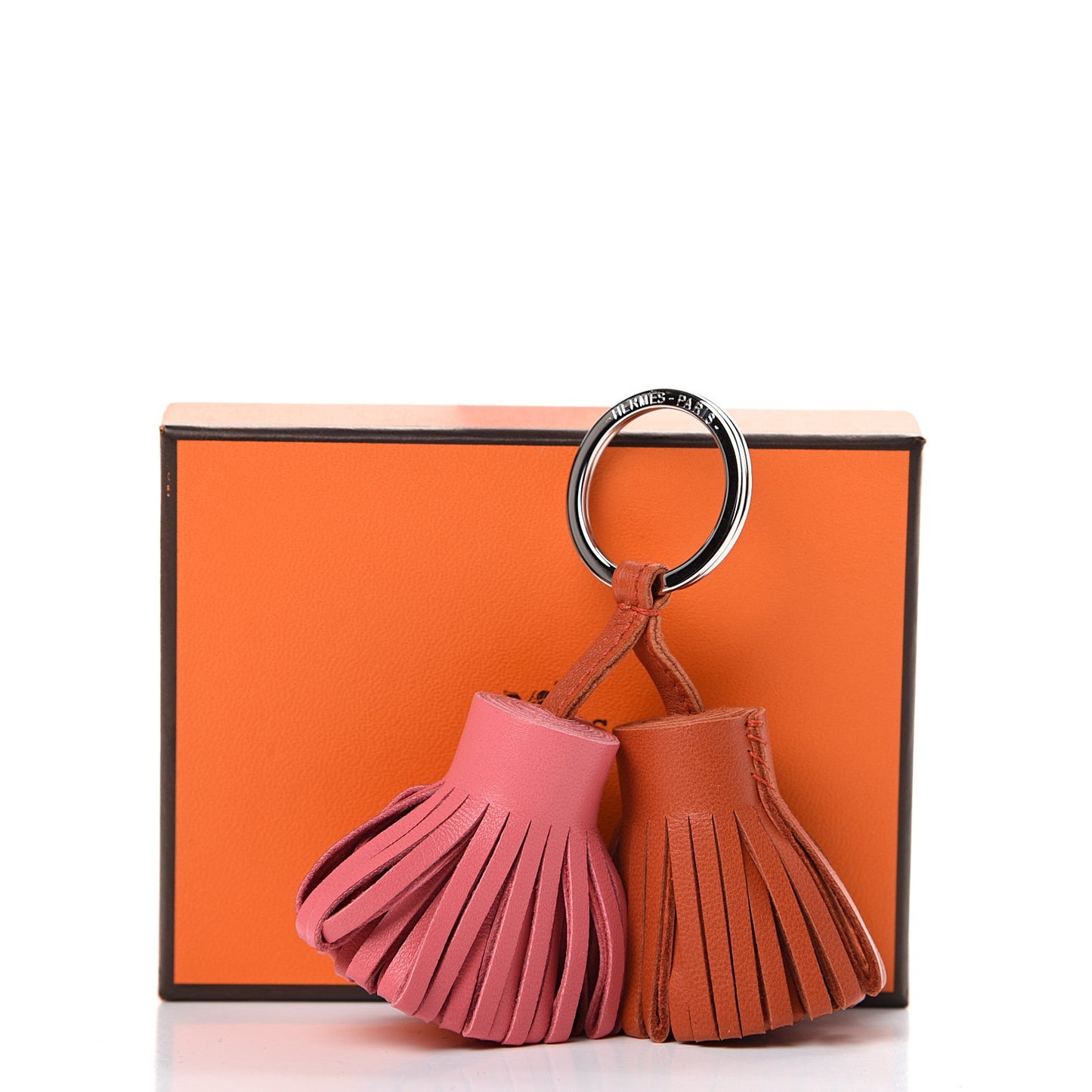 Lambskin Carmen Uno-Dos Key Holder Rose Azalee Orange Poppy