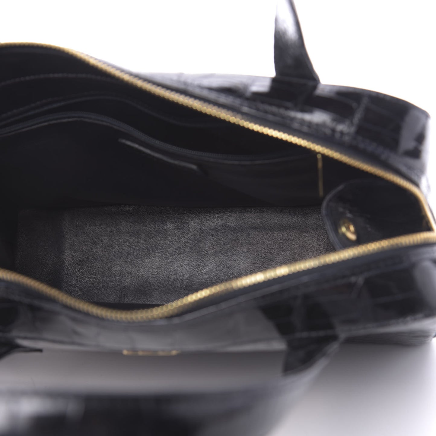 Alligator Bowler Bag Black
