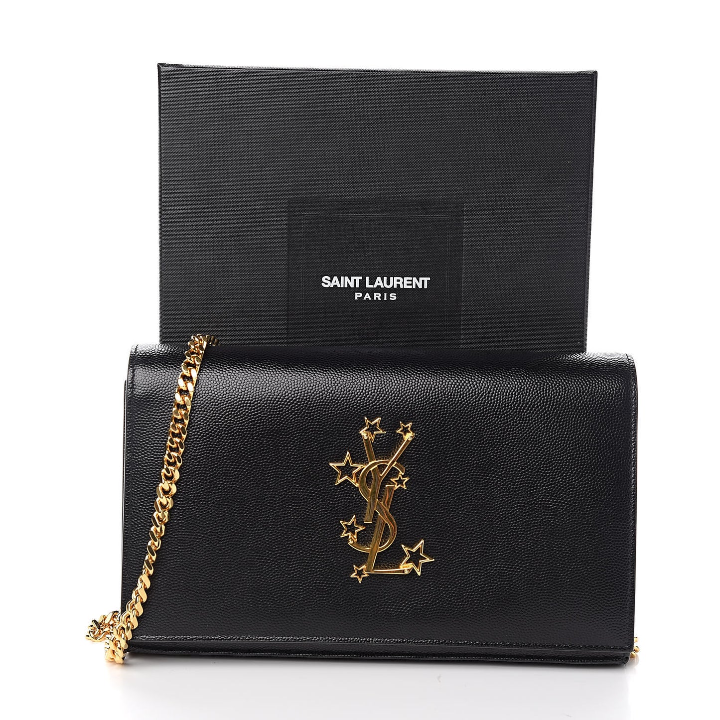 Grain De Poudre Star Studded Monogram Wallet on Chain Black