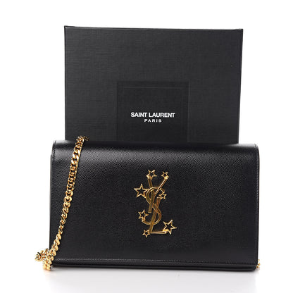 Saint Laurent Grain De Poudre Star Studded Monogram Wallet on Chain Black 11 of 11