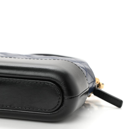 Chanel Aged Calfskin Quilted Small Gabrielle Clutch With Chain Navy Black 12 of 13