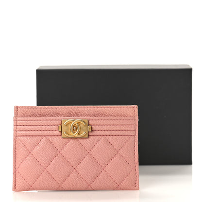 Chanel Caviar Quilted Boy Card Holder Light Pink 10 of 10