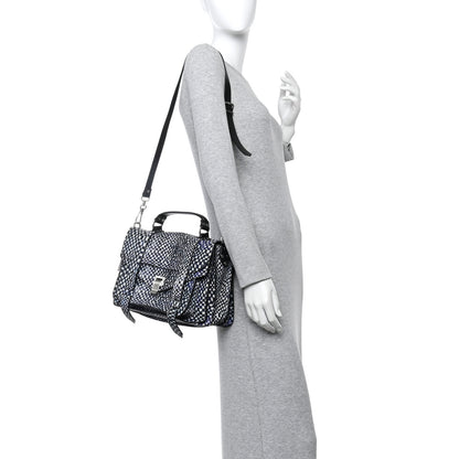 Proenza Schouler X HARMONY KORINE Calfskin PS1 Check Success Medium Satchel Blue 2 of 10