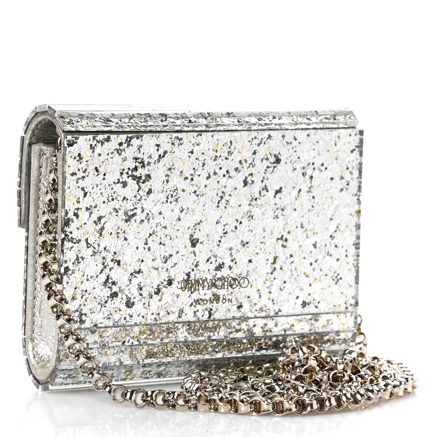 Acrylic Coarse Glitter Micro Candy Clutch Champagne