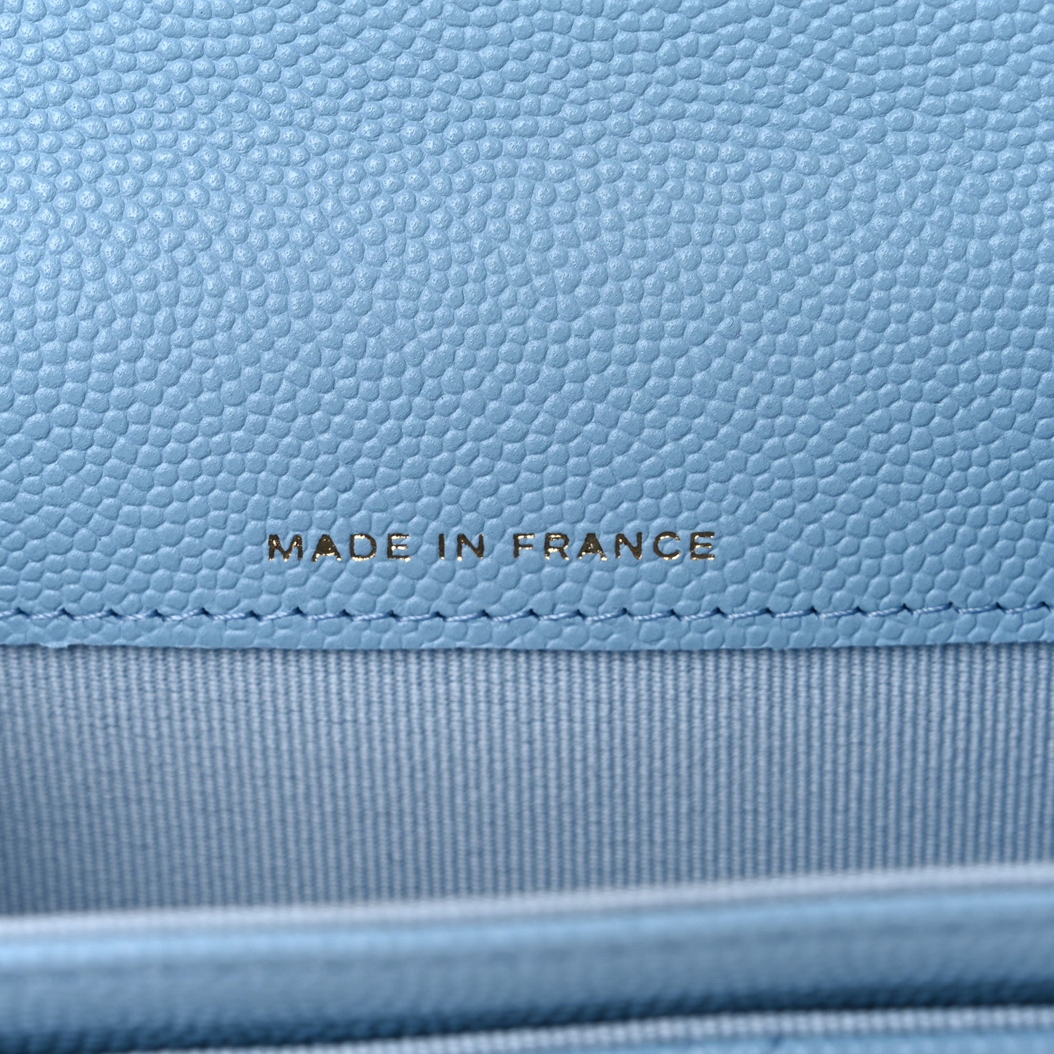 Chanel Caviar Quilted Flap Card Holder Wallet Light Blue 7 of 9