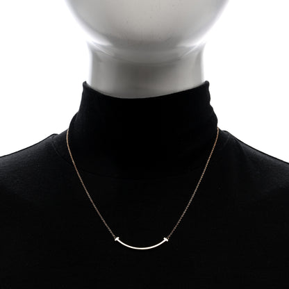 Tiffany 18K Rose Gold Small T Smile Pendant Necklace 2 of 5