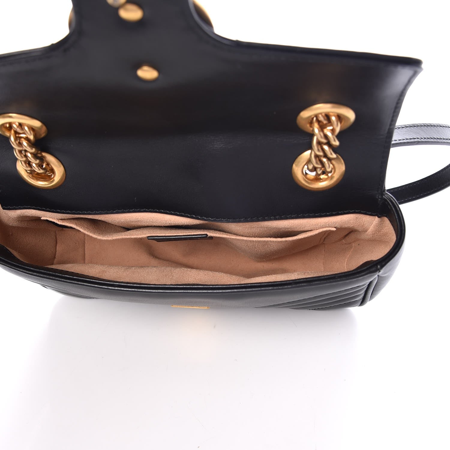 Gucci Calfskin Matelasse Mini GG Marmont Shoulder Bag Black 5 of 7