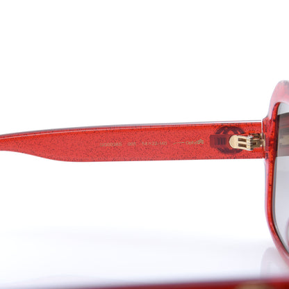 Gucci Square Frame GG 0036S Sunglasses Glitter Red 5 of 8