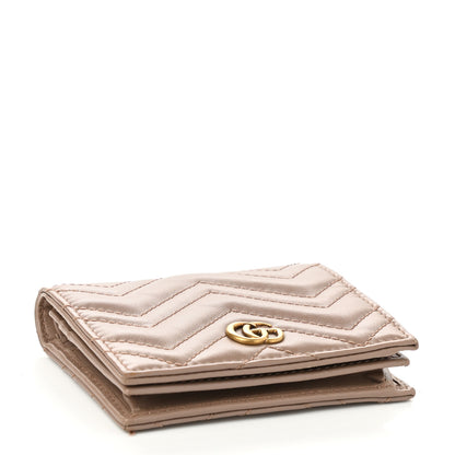 Gucci Calfskin Matelasse GG Marmont Card Case Wallet Porcelain Rose 3 of 6