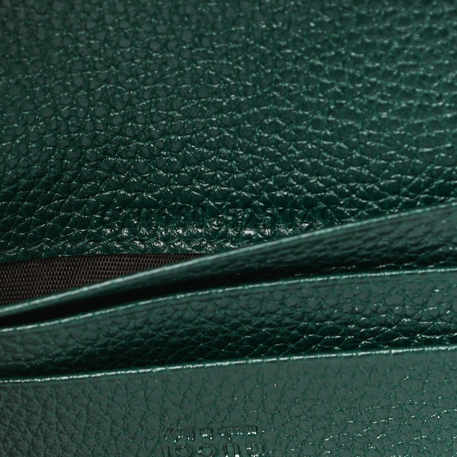 Gucci Grainy Calfskin Zumi Chain Card Case Wallet Vintage Green 7 of 11