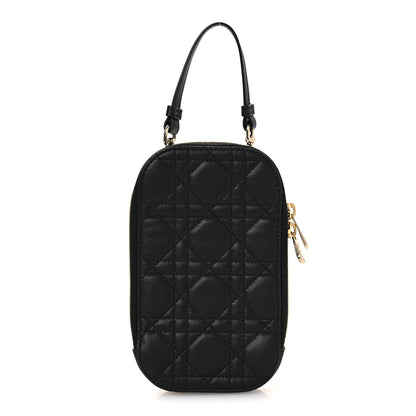 Christian Dior Lambskin Cannage Lady Dior Phone Holder Black 1 of 11