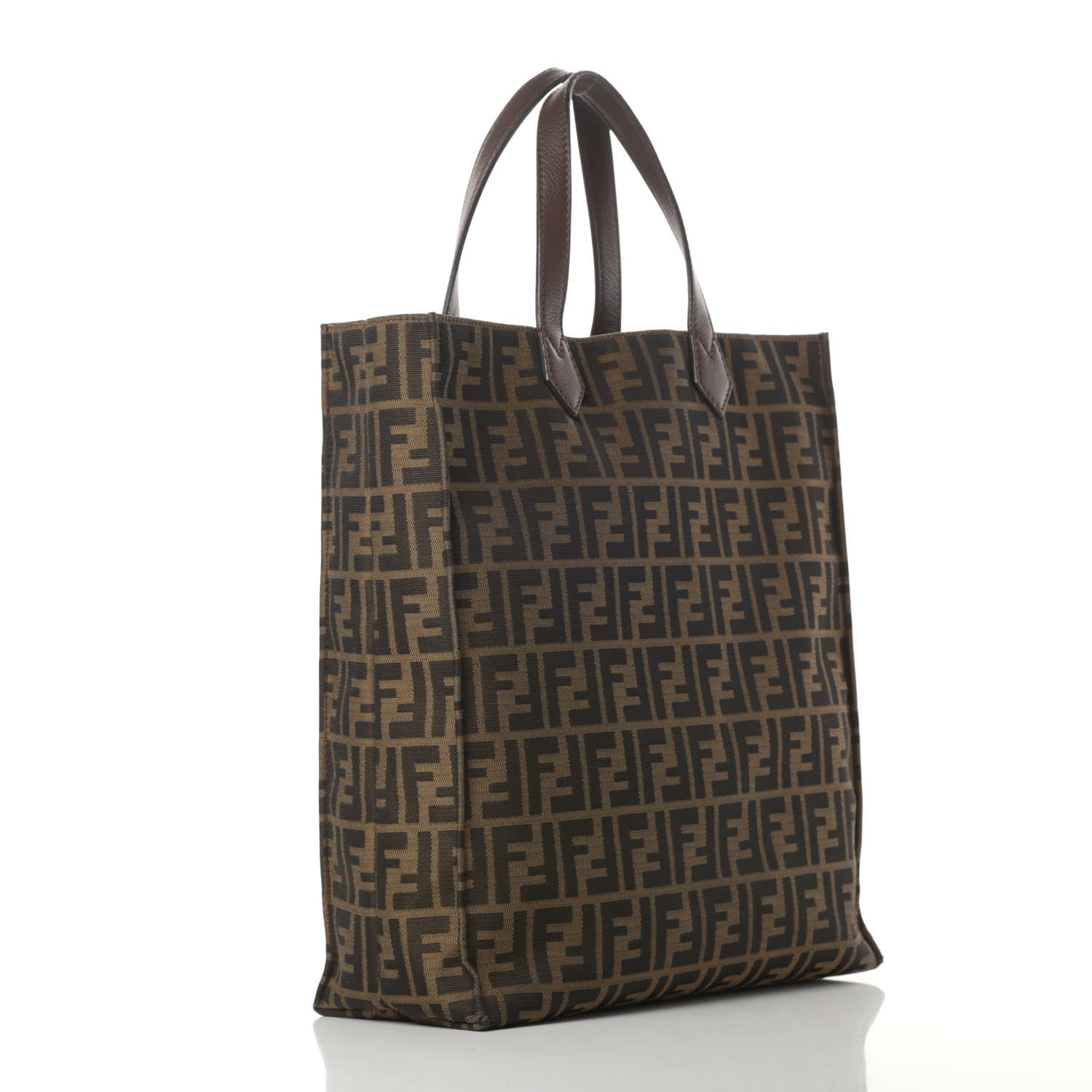 Fendi Zucca Vitello Artic Special Shopping Tote Tobacco Castagna 3 of 16